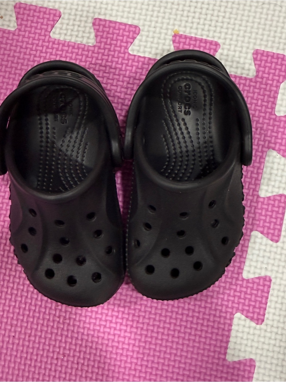 CROCS Kids Black Classic Clogs with Heel Strap